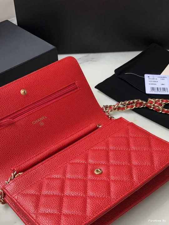 Firstbag Ru HARDWARE WALLET WITH CHANEL GOLD CAVIAR CHAIN 0730